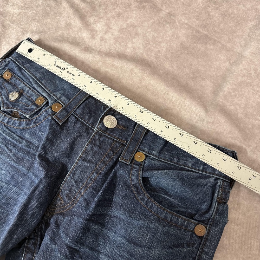 VTG True Religion Rainbow Billy Jeans Mens 33x30 Blue Straight Denim USA - Picture 6 of 12